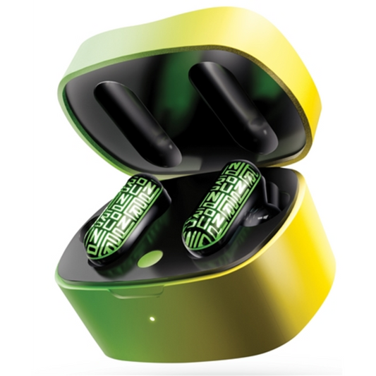 WIRELESS EARBUDS, GREEN AND YELLOW