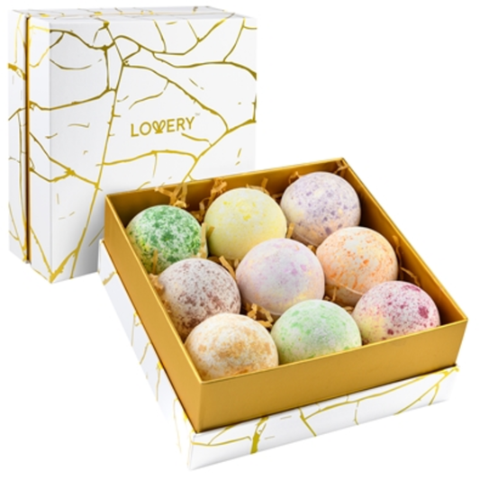 BATH BOMBS SET, MULTI, MARBLE, 9 PIECES