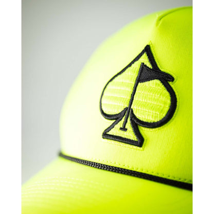 PERFORATED ROPE HAT - HIGHLIGHTER YELLOW