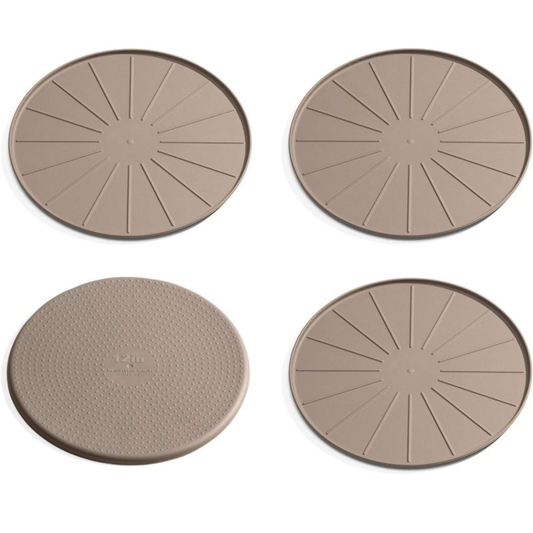 12 INCH ROUND COASTERS SET - (TAN)