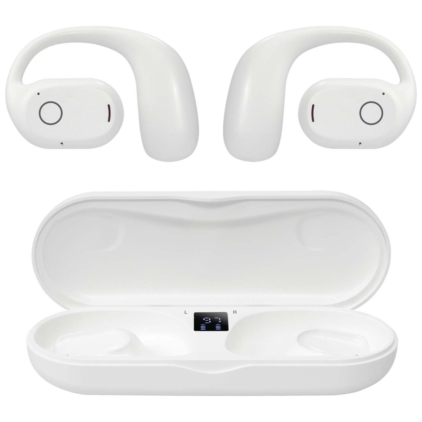 CLEAR TRULY WIRELESS OPEN EAR EARBUDS WHITE