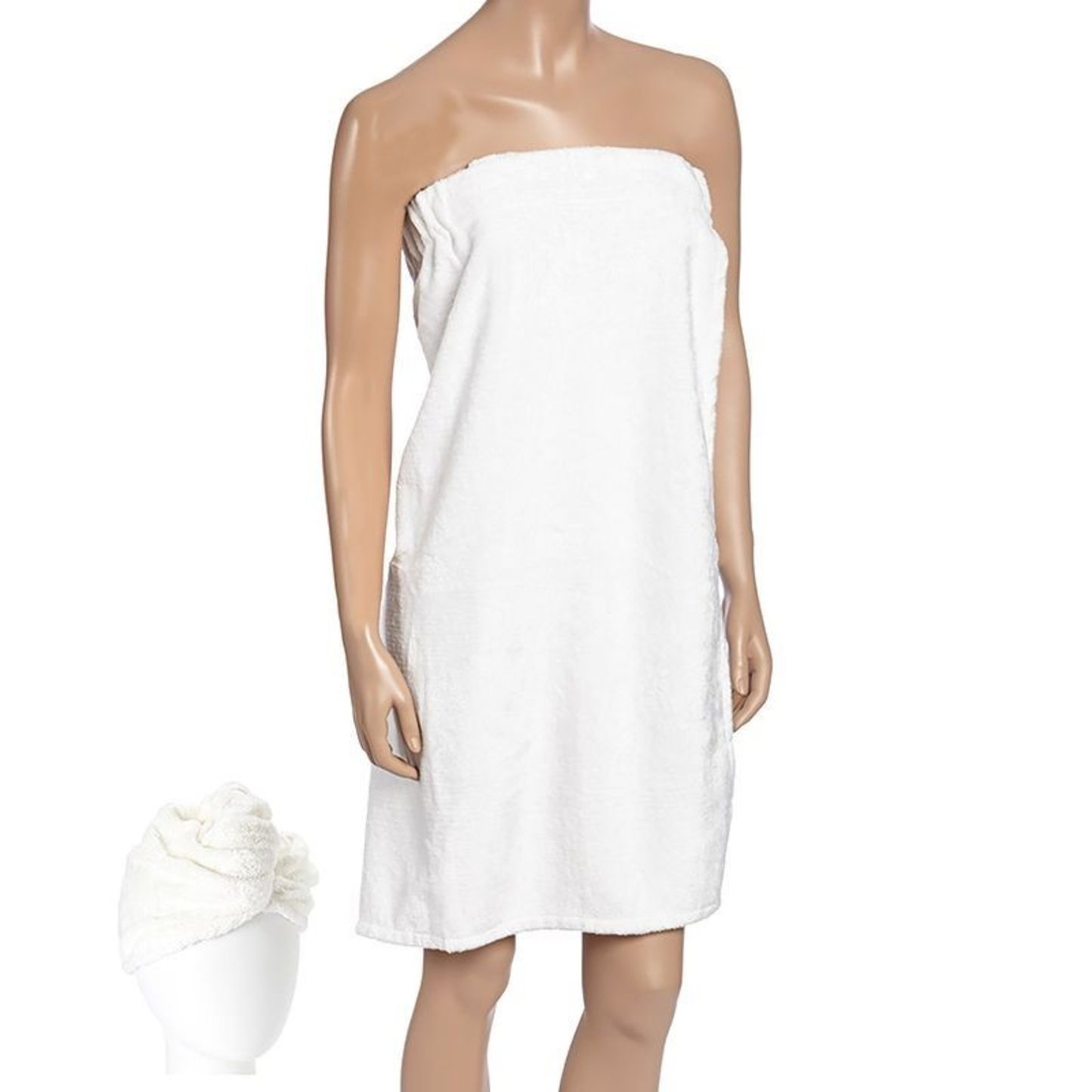 BAMBOO HAIR TURBAN WRAP SET - (WHITE)