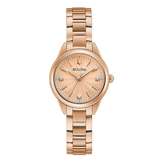 LADIES SUTTON ROSE GOLD-TONE CRYSTAL ACCENT WATCH ROSE GOLD DIAL