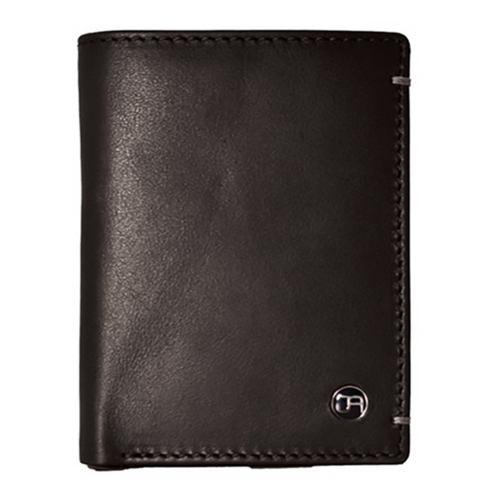 ORGANIC WALLET, WITH DECORATIVE STITCH, BLACK