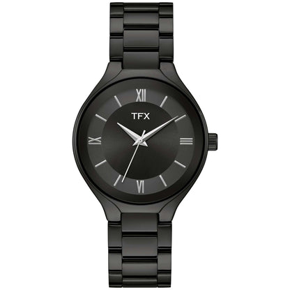 MEN'S TFX BLACK ION-PLATED STAINLESS STEEL WATCH, BLACK DIAL
