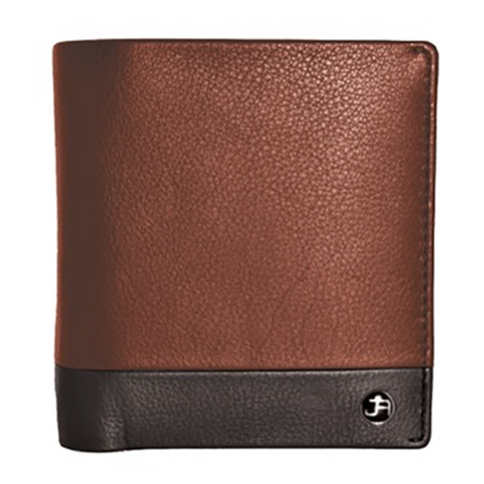 ORGANIC WALLET, TWO-TONE, BI-FOLD WALLET, COGNAC/BLACK
