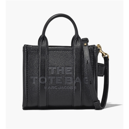 THE LEATHER MICRO TOTE, BLACK