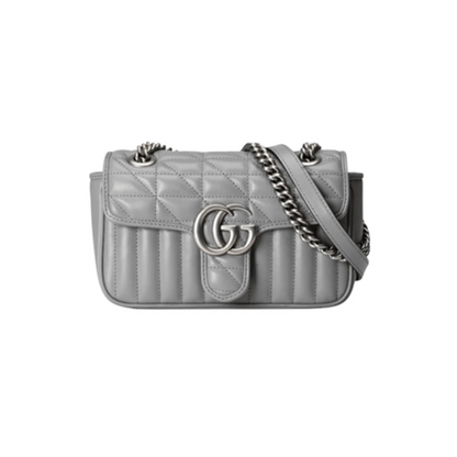 GG MARMONT MINI BAG MATELASSÉ, DARK GREY