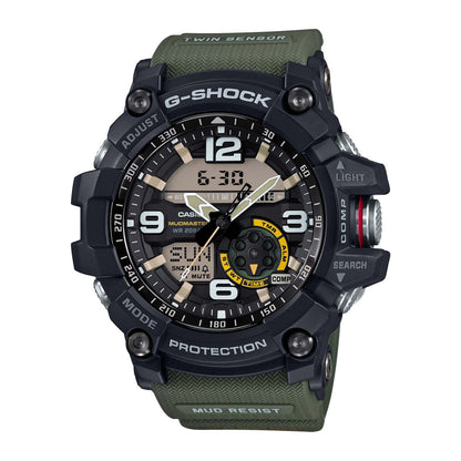 MENS MUDMASTER ANALOG/DIGITAL GREEN CLOTH BAND WATCH BLACK DIAL