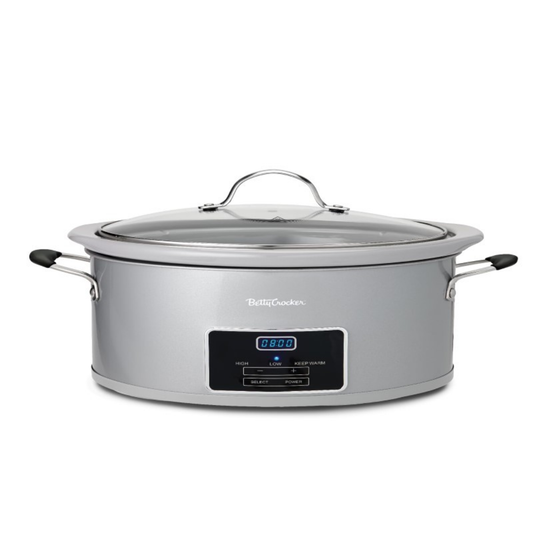 6-QUART OVAL DIGITAL SLOW COOKER - (SILVER)