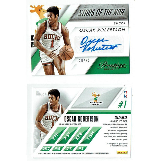 Oscar Robertson Autographed 2015-16 Panini Prestige Basketball Card