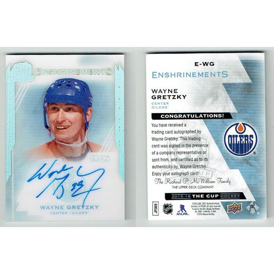 Wayne Gretzky Autographed 2015-16 Upper Deck The Cup Hockey Card #8/25